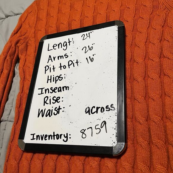 Gap Fisherman Sweater Womens Size S Orange Cable Knit Crew Pullover Vintage - Picture 9 of 9